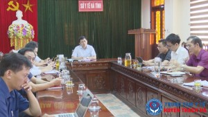 Giám đốc Sở Y tế Lê Ngọc Châu chủ trì tại điểm cầu Hà Tĩnh