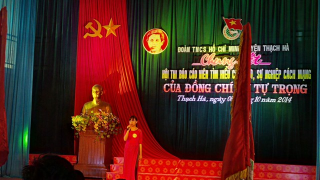 Phần thi thuyết trình của thí sinh Lê Thị Mai Sương. (Ảnh: Bs Dương Đức Anh)