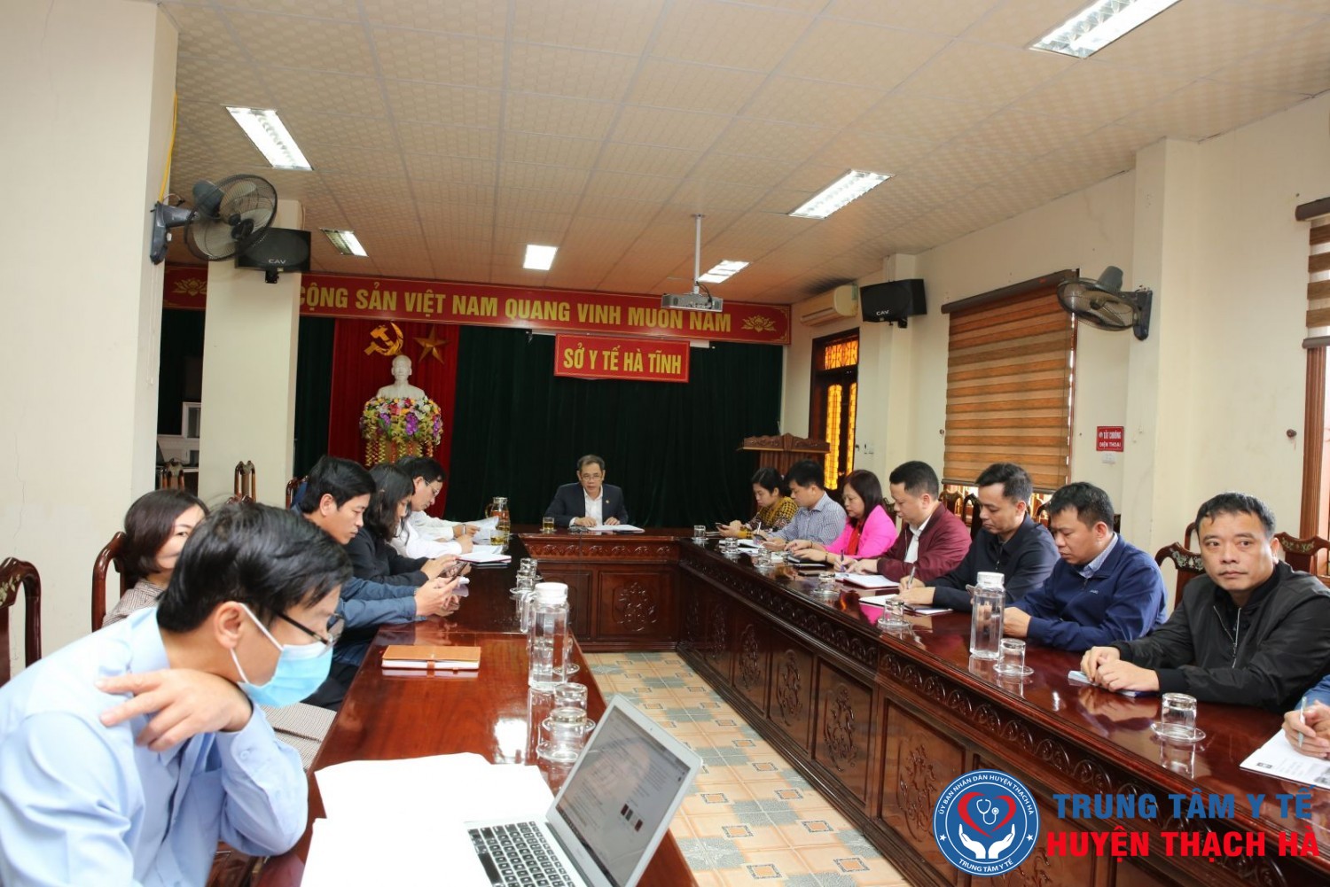 Điểm cầu trực tuyến tại Sở Y tế