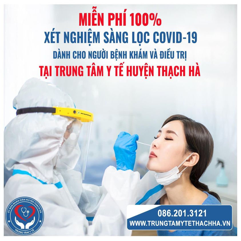 Miễn phí xét nghiệm sàng lọc Covid-19 cho người bệnh đến khám và điều trị tại Trung tâm Y tế huyện Thạch Hà