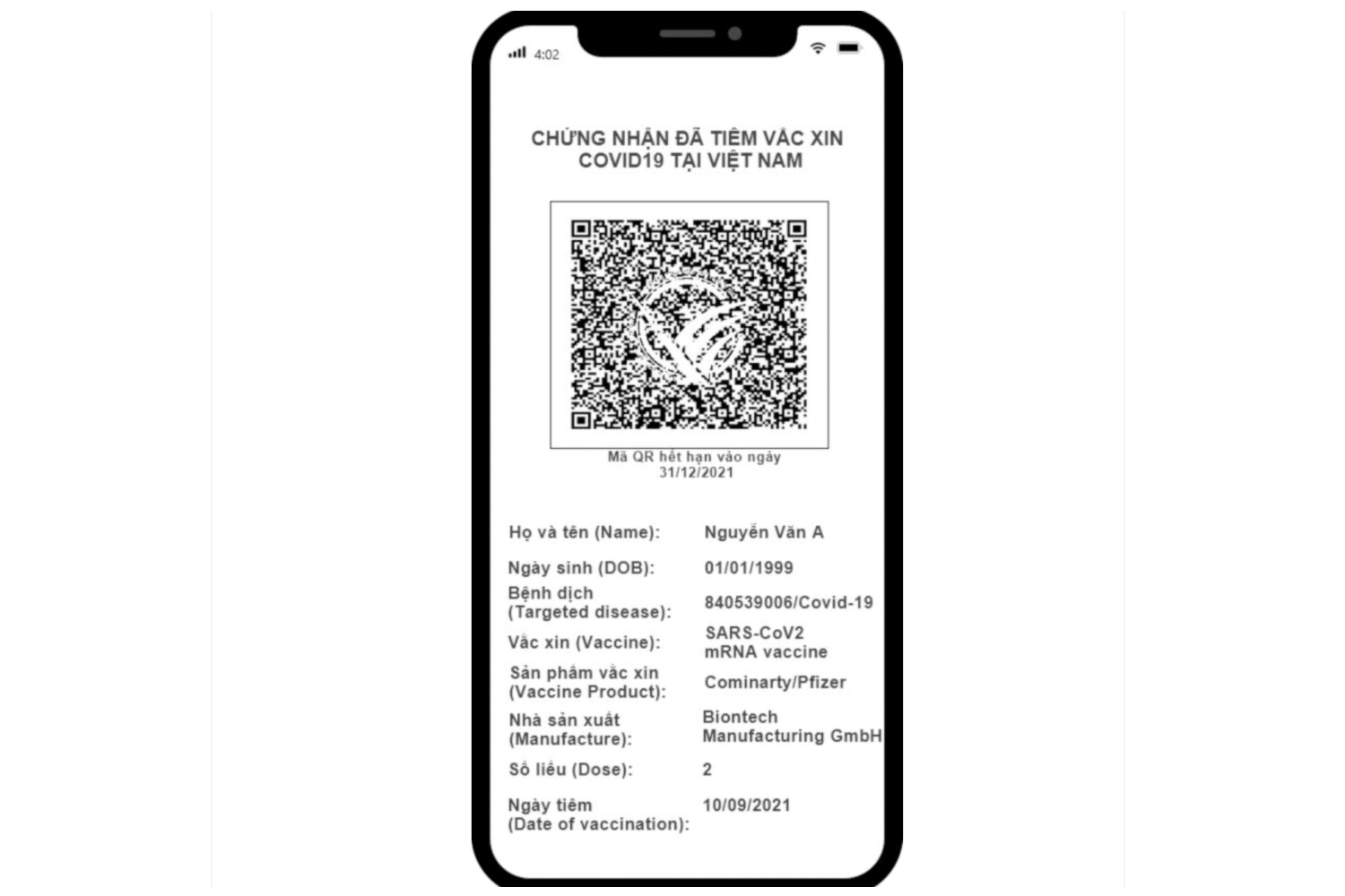 Việt Nam công bố mẫu hộ chiếu vaccine