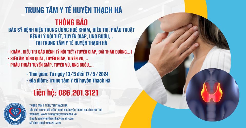 Thông báo về việc Bác sỹ Bệnh viện trung ương Huế khám, điều trị, phẫu thuật bệnh lý nội tiết, tuyến giáp, ung bướu